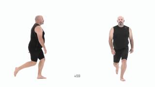 Walk Long Stride Larger Male Realtime - Animation Reference Body Mechanics