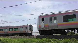 E129系の離合【4K】信越本線434Mと441M
