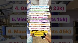 7 Visa Free Countries For India