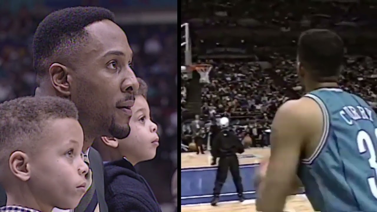 Young Curry Brothers Watch Their Dad Dell Compete In The 3-Point Shootout  At 1994 Nba All-Star - Youtube