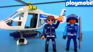 St Open reputatie Playmobil Police Helicopter with light 6921 unboxing | Playmobil City  Action - YouTube