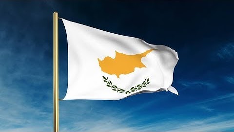 4K Cyprus flag slider style. Waving in the wind with cloud background animation Stock video