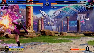 KOF XV_ Leona &amp; O.Shermie vs. K, Robert &amp; Iori