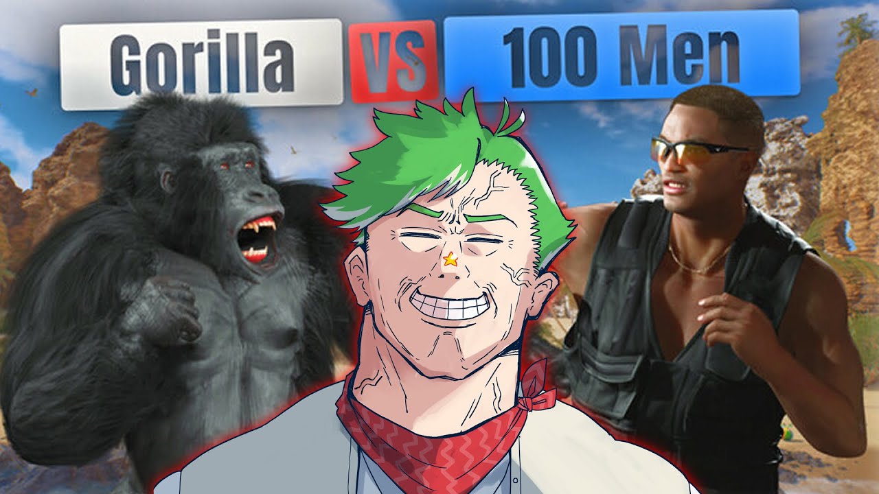 Gorilla Vs 100 Men】ゴリラといえば俺 俺といえばゴリラ【大門地