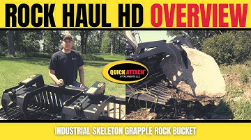 Rock Haul HD™ Industrial Skeleton Grapple Rock Bucket for skid steer in action