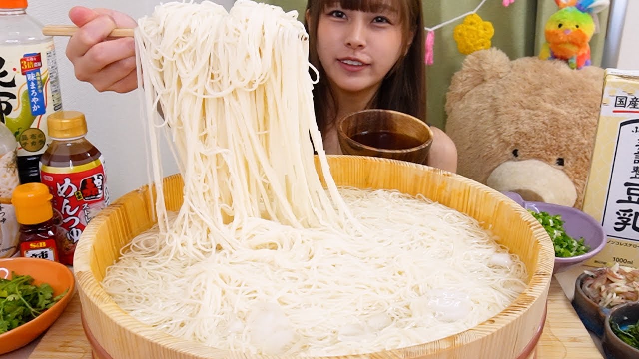 【大食い】そうめん20束をいろんな味つけで食べる！