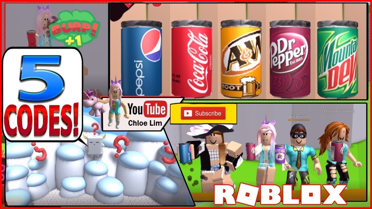 Roblox Soda Drinking Simulator 5 CODES And TOO MUCH SODA BURP YouTube