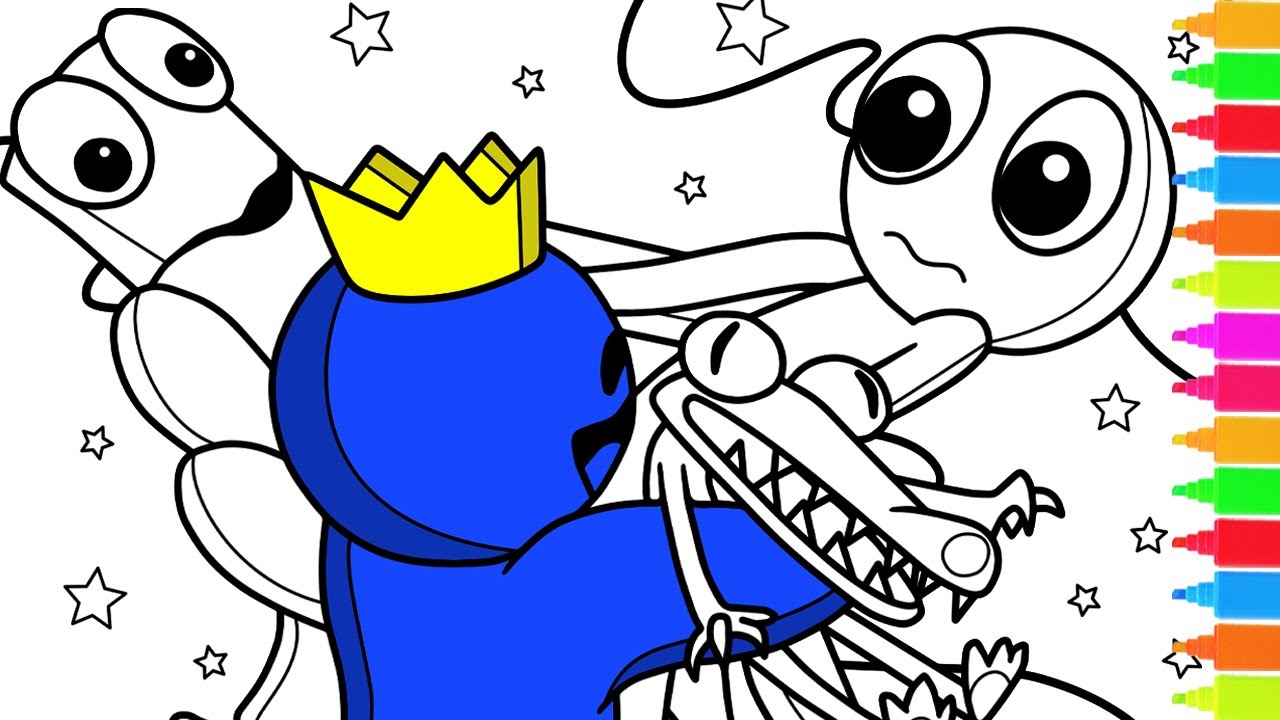 Blue Rainbow Friends Roblox Coloring Page for Kids - Free Roblox