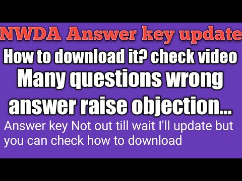 NWDA Answer key how to download?