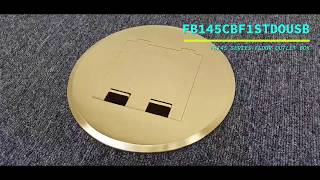 Floor Outlet Box 1 Standard DGPO USB Charge (1 x USB-A and 1 x USB-C) Brass Round Flush 145 Series video