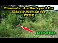 Shocking Backyard Transformation for Elderly Woman | Overgrown Backyard Clean up for FREE (Part1)