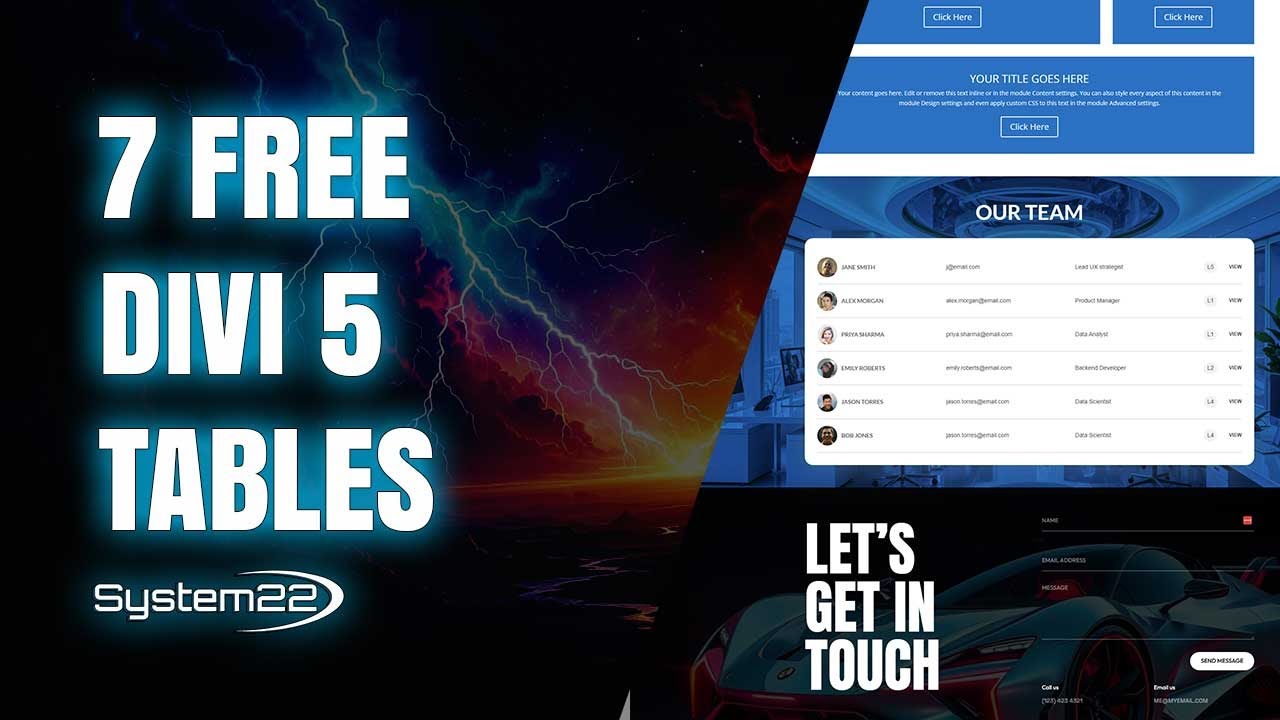 Divi 5 Free Table Designs – Download 7 Stunning Tables Instantly - YouTube