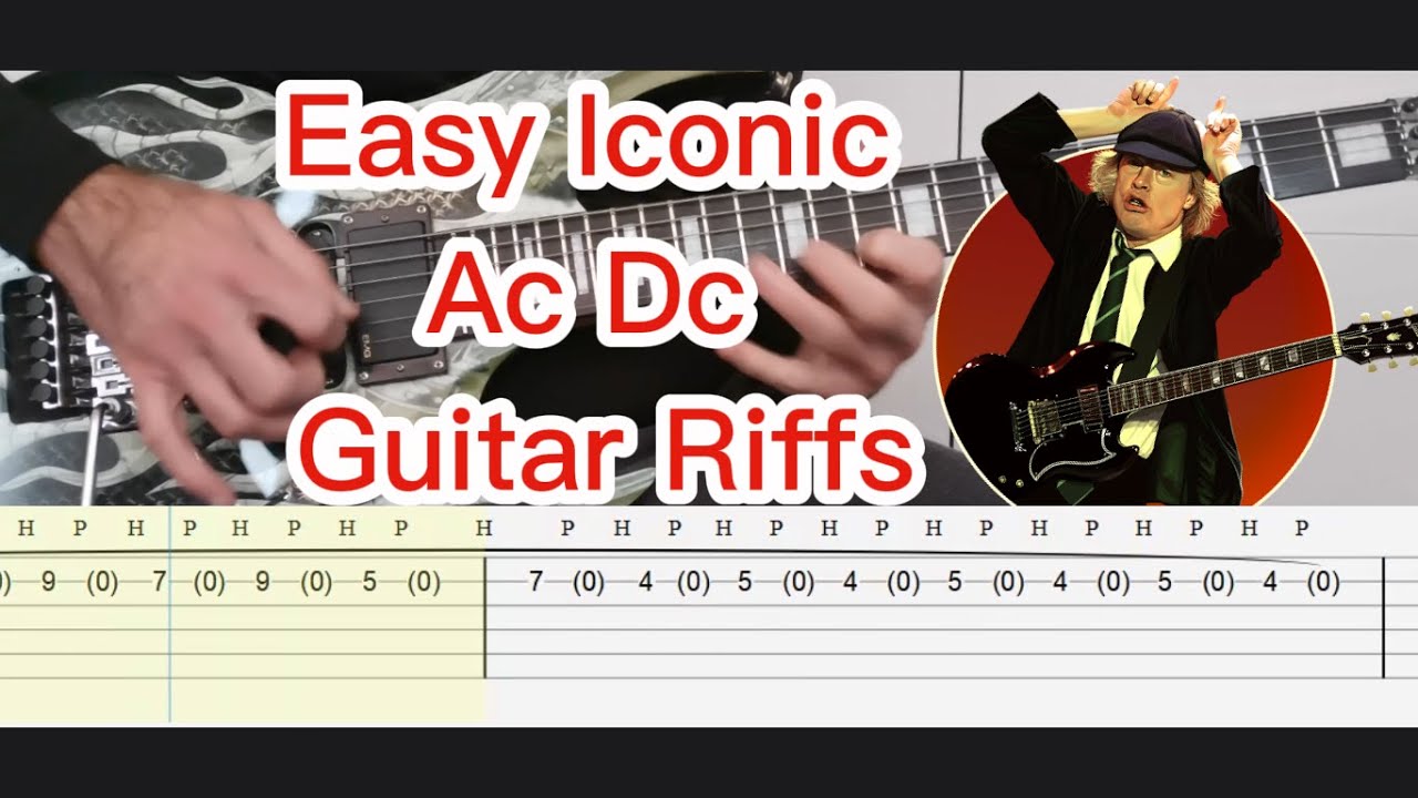 Easy Iconic ACDC Guitar Riffs with Tabs | Lesson | Tutorial | - YouTube