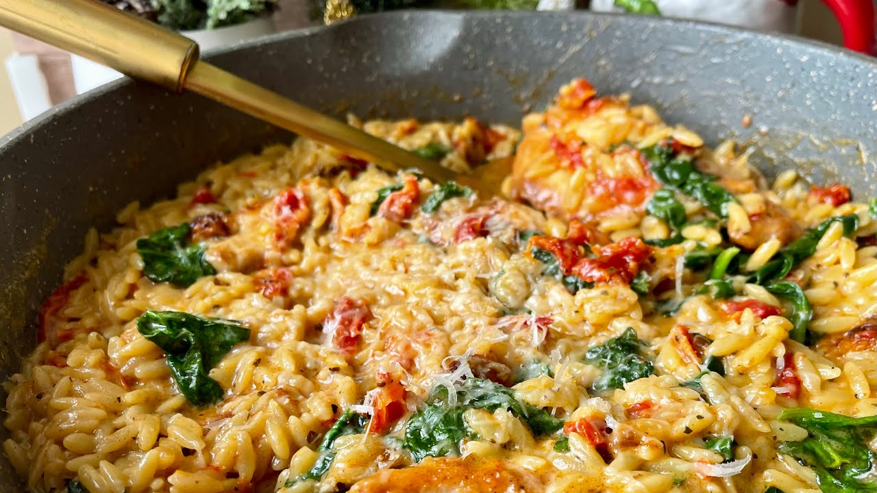 Creamy Chicken Orzo Pasta- The Lazy Girls Kitchen - YouTube