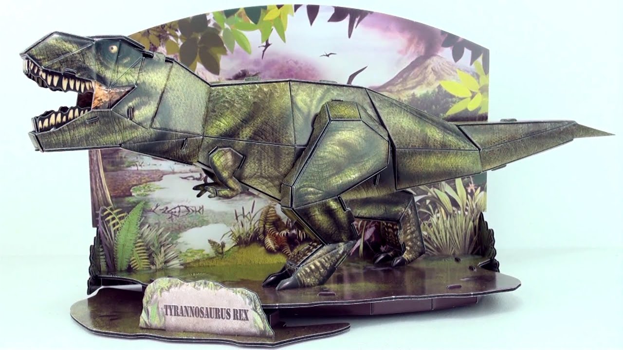 dinosaurier holzpuzzle 3-D Mod Tyrannosaurus T-Rex zum basteln