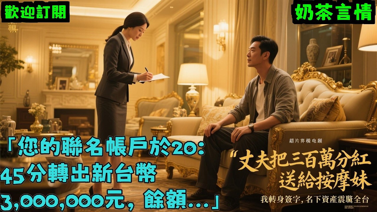 已完結《丈夫把三百萬分紅送給按摩妹，我轉身簽字，名下資產震驚全台》#小说#言情#大女主#重生#爽文#推文#聽書#有聲書#故事#一口氣看完