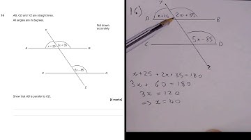 GCSE Maths AQA Higher Specimen Paper 1 - Q16 Geometry Problems & Forming and Solving equations