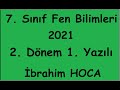 7. Sınıf Fen Bilimleri 2. Dönem 1. Yazılı Sınav Soru ve Çözümleri