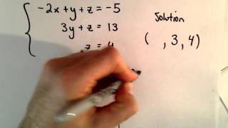 System of 3 Equations, 3 Unknowns Using Substitution - Basic Example