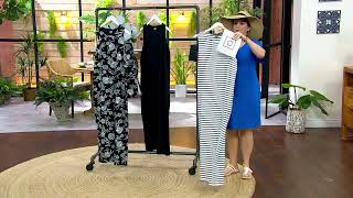 Lands' End Jersey Cotton High-Neck Cover Up on QVC