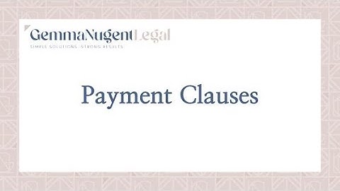 Payment Clauses