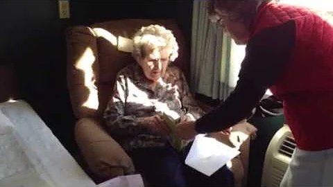 Fern Shockley reading Tom & Phyllis Shockley 95 ye...