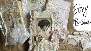 Etsy restock - junk journal and shabby chic envelopes