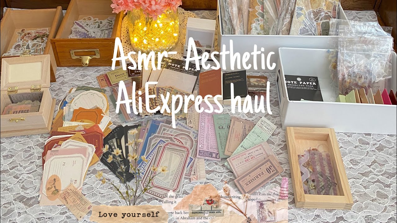 AliExpress Haul | ASMR -vintage stationery decoration items for journaling 💕