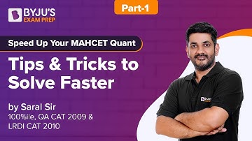 MAH CET MBA 2022 | Speed Up Your MAHCET Quantitative Aptitude | Saral Nashier | BYJU