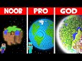 WHAT is INSIDE BIGGEST PLANET HOUSE in Minecraft NOOB vs PRO vs GOD? PLANET BUILD CHALLENGE!