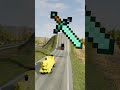 Minecraft sword vs cars crashes beamngdrive