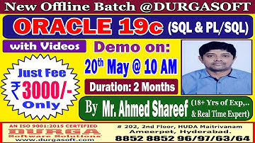 ORACLE 19c Offline Training @ DURGASOFT