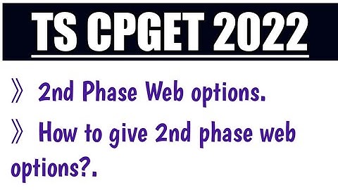 TS CPGET 2022 2nd Phase web options ||How to give Cpget 2nd phase web options.