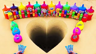 Big Toothpaste Eruption from Heart pit, Giant Fanta, Mtn Dew, Balloons, Orbeez, Coca Cola vs Mentos
