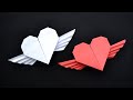 Cute paper heart with wings  easy origami  tutorial diy by colormania