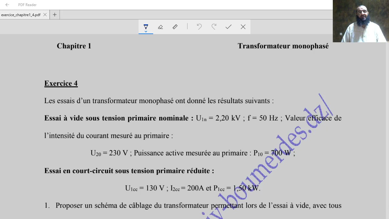 Exercice 4 Transformateur Monophasé