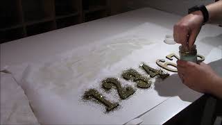 Glitter Wooden Table numbers for your wedding reception and parties
