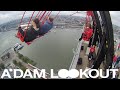 Riding the over the edge sensation swing at adam lookout in amsterdam