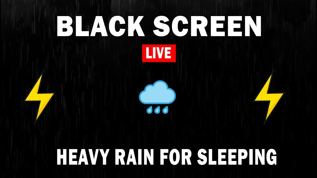 🔴 Rain Sounds for Sleeping - BLACK SCREEN - Sleep FAST with Heavy Rain