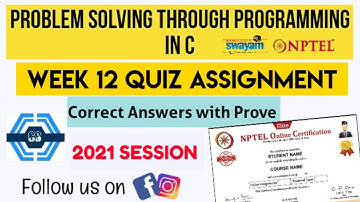 Problem Solving Through Programming In C | Week 12 Answers 2021 | NPTEL ||