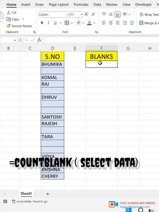 How to count blanks in excel youtube