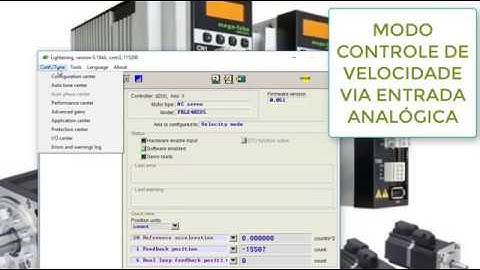 Configurando modo controle de velocidade via entrada analógica  Servo motor Hiwin