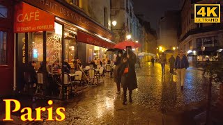 Paris,France 🇫🇷 - Walking in the Rain at Night - January  2022 [4K HDR] Paris 4K | A Walk In Paris