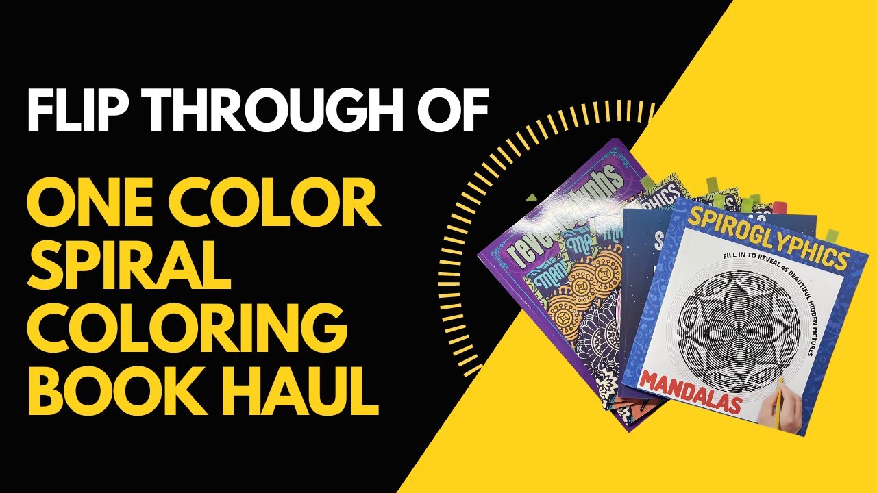 Flip Through of One Color Spiral/Lines Coloring Book Haul 