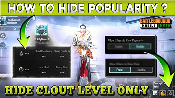 Populariteit verbergen, Hoe schakel ik invloed uit?, Verberg Bgmi-populariteitsinstelling, Verber...