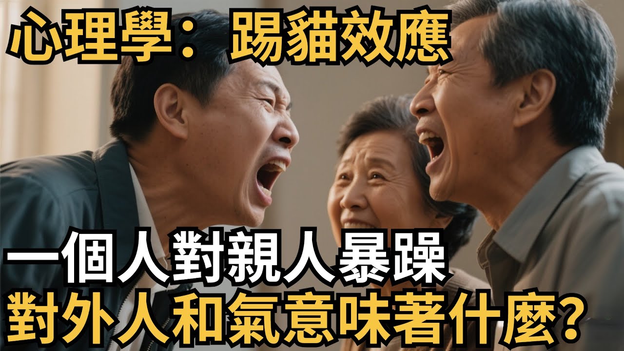 心理學：踢貓效應，一個人對親人暴躁，對外人和氣，意味著什麼？【心理研究社】#心理學#心理健康#兩性#情感#知識#命運#知識科普#知識研究#身心健康#壓力#原生家庭