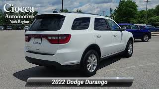 Used 2022 Dodge Durango SXT, York, PA C19143P