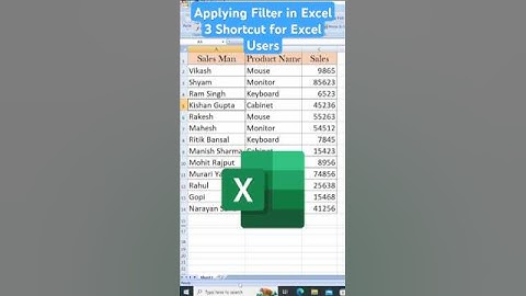 3 Shortcut to apply filter in Excel🔥||Advance Excel💯||#excel #exceltips #shorts #computer #tricks