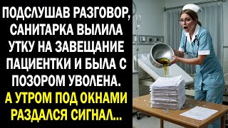 видео: Подслушав разговор, санитарка вылила утку на завещание пациентки и была с позором уволена. А утром.. картинка: Подслушав разговор, санитарка вылила утку на завещание пациентки и была с позором уволена. А утром..