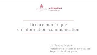 La Licence Numérique En Information-Communication Dassas Université